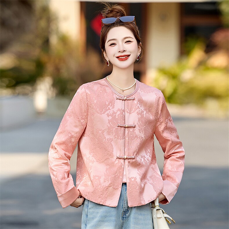 新中式刺绣时尚外套2025年秋季新款休闲气质优雅高级感短款女装,女装短外套,蓝朵琳