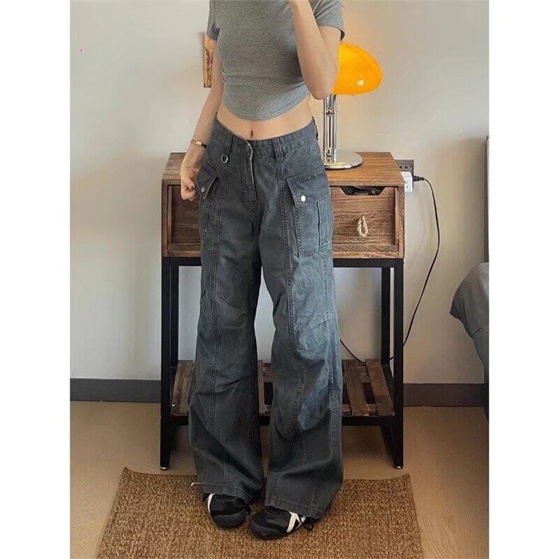 【网图现货】美式高街宽松直筒工装裤男K868/P60，男装牛仔裤，星座205-3