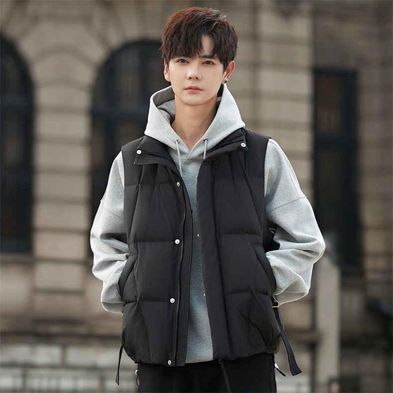 2025新款青少年冬季短款休闲时尚男士羽绒马甲25091P185，女装马甲，电商A355（原A415）