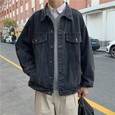 美式复古牛仔外套秋季韩版潮流宽松休闲运动工装夹克男W1147-P55，男装夹克，星座512-2