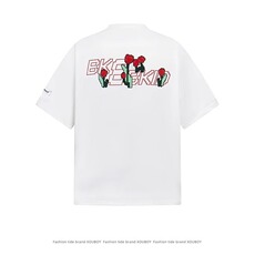 嘻哈美式复古设计感花卉刺绣短袖T恤男女夏季情侣宽松GA8032P42，男装T恤，星座1013-5