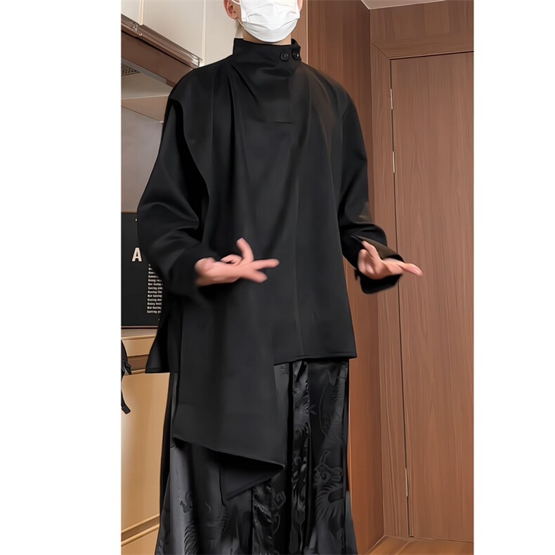 2025秋装新款山本风格麂皮绒卫衣打底衫个性款潮流WY851-P50,男装T恤,电商A057