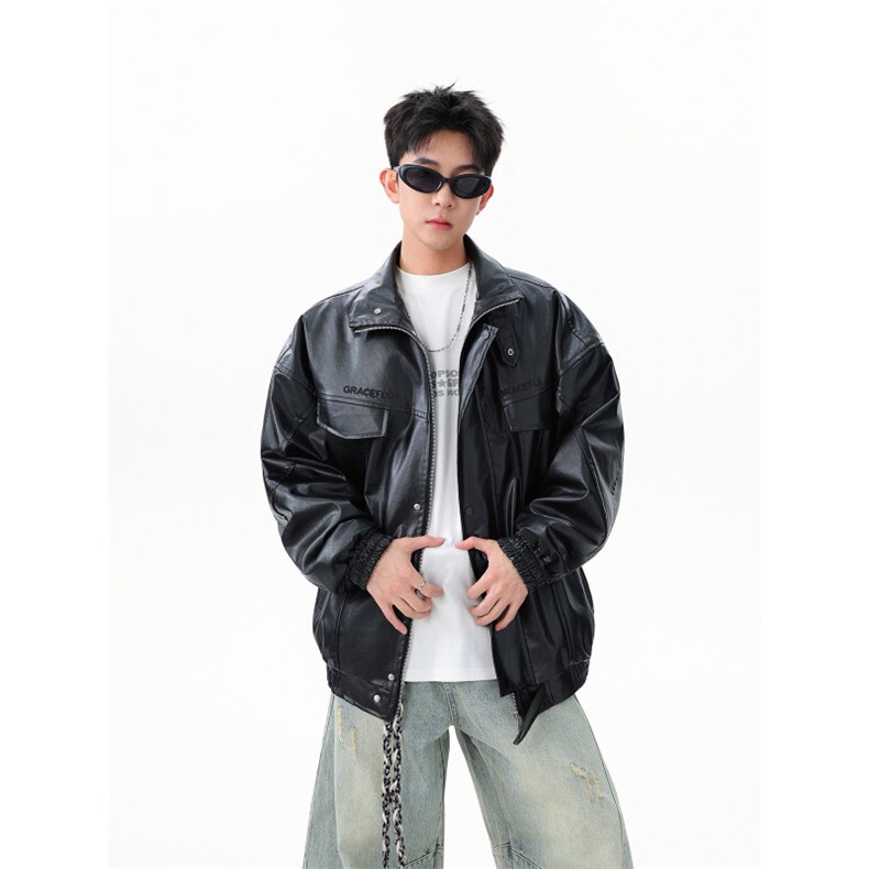 复古美拉德PU皮机车服外套WT2553-P80-控148,男装工装外套,星座609