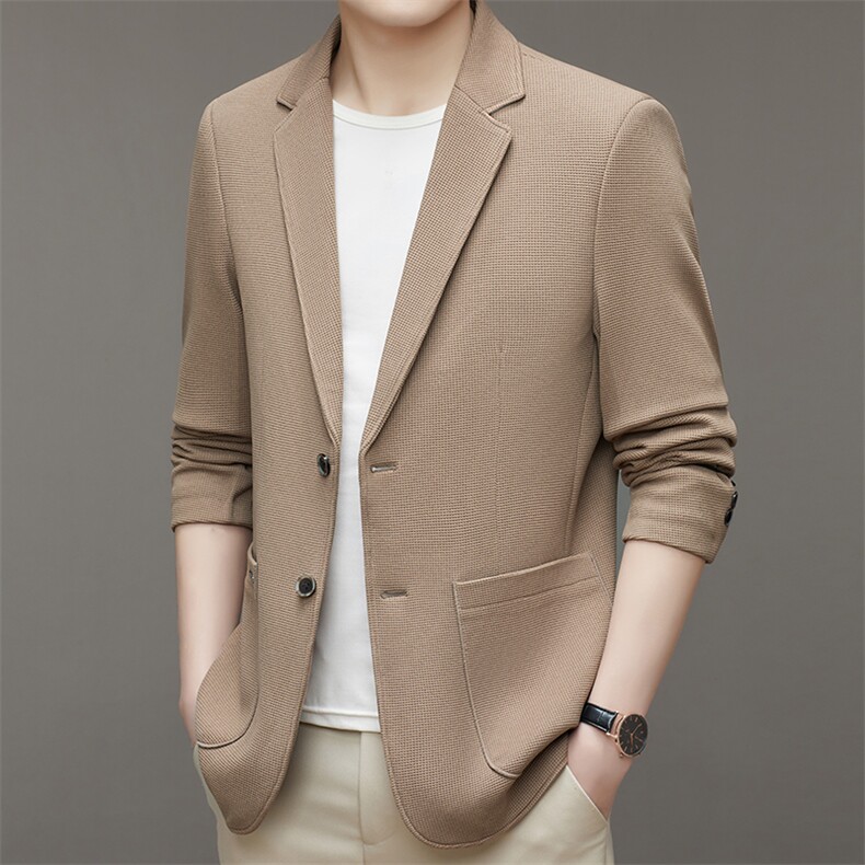 2023新款仿麻西服男高级感休闲外套春秋款痞帅韩版修身薄款小西装，男装西服，电商B212（原钱塘6029）