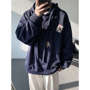 WY10203-特P45 加绒特P50美式重磅刺绣贴标连帽卫衣大码上衣男图片