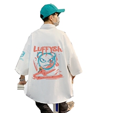 ！夏款港风冰丝衬衣男黑寸衫男白短袖衬衫男DXC286-P30，男装衬衫，电商B371