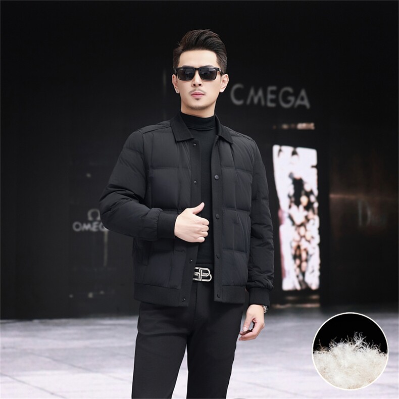 新标90绒针织休闲羽绒服外套男士时尚休闲轻薄羽绒服夹克,男装夹克,钱塘723