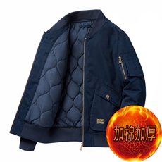 主推款：外套男飞行员夹克教练春秋冬加棉大码工装机车服棒球服棉，男装夹克，星座210-5(原414-2)