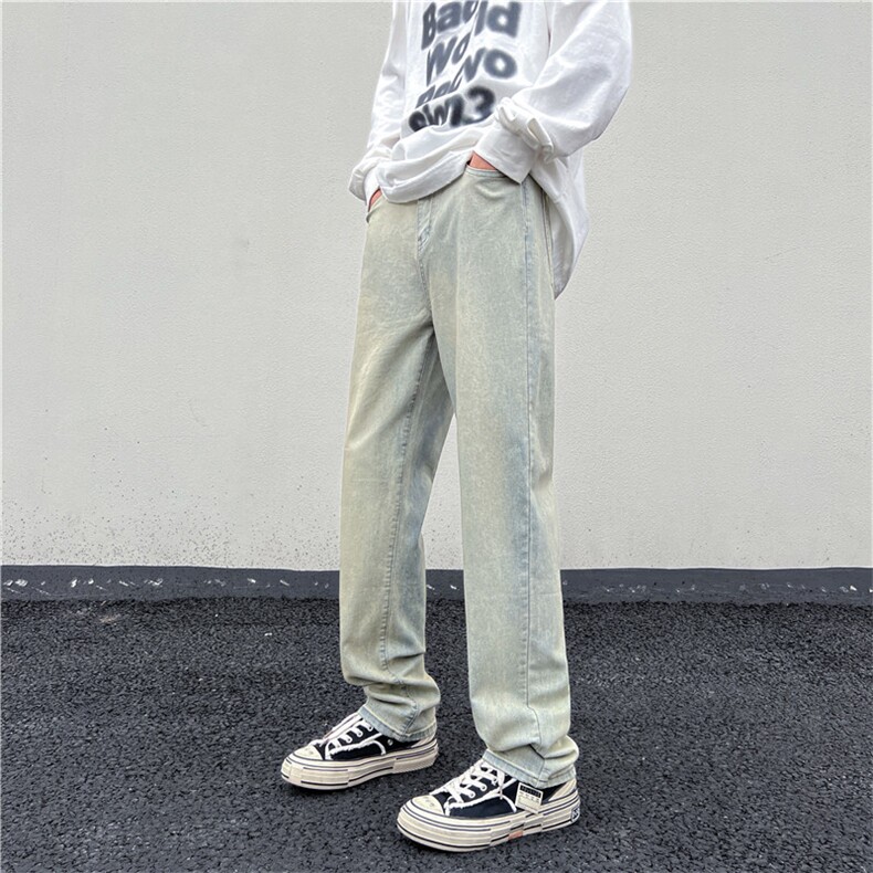 高弹直筒牛仔裤美式vibe风裤子ins高街潮痞帅A338-1KZ87P55,男装牛仔裤,电商D325