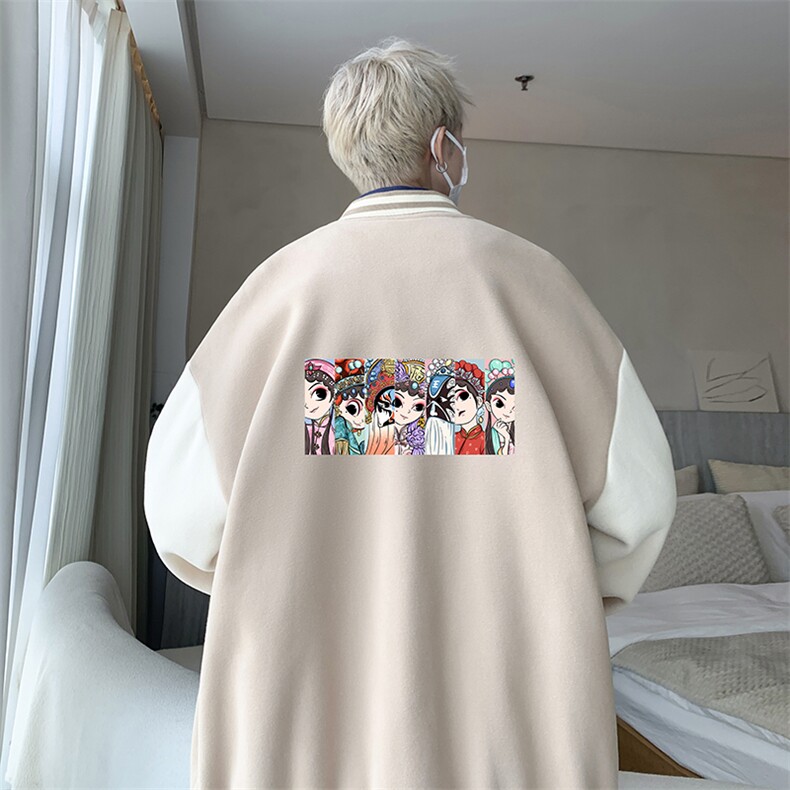 摇粒绒棒球服男大码开衫卫衣男夹克BF86250-P65,男装夹克,电商A040
