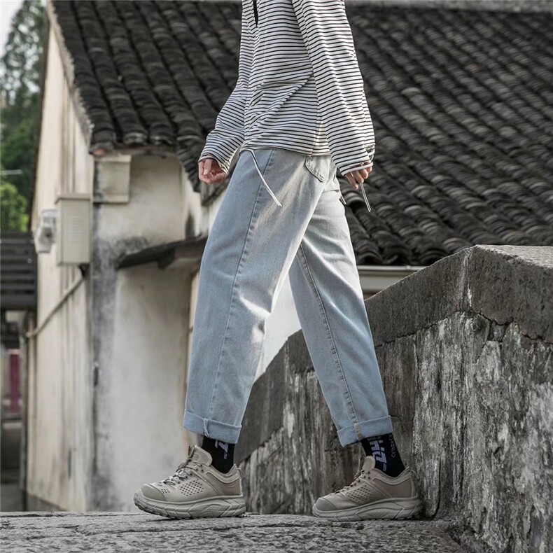 男春季新款百搭直筒浅蓝色牛仔裤A305P31,男装牛仔裤,星座1116-2