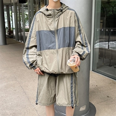 夏季时尚连帽防晒套装男运动风撞色防晒衣夹克XZ514-2-1606-P98，男装防晒衣，星座514-2(原B239)