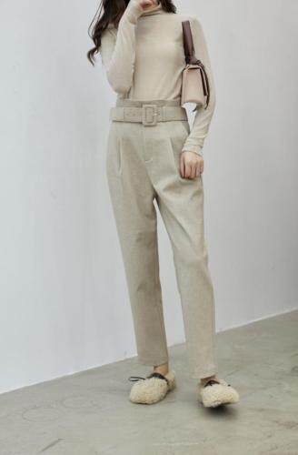 冬季新款气质显瘦腰头设计感遮肉呢绒厚实，女装，拉嘉图