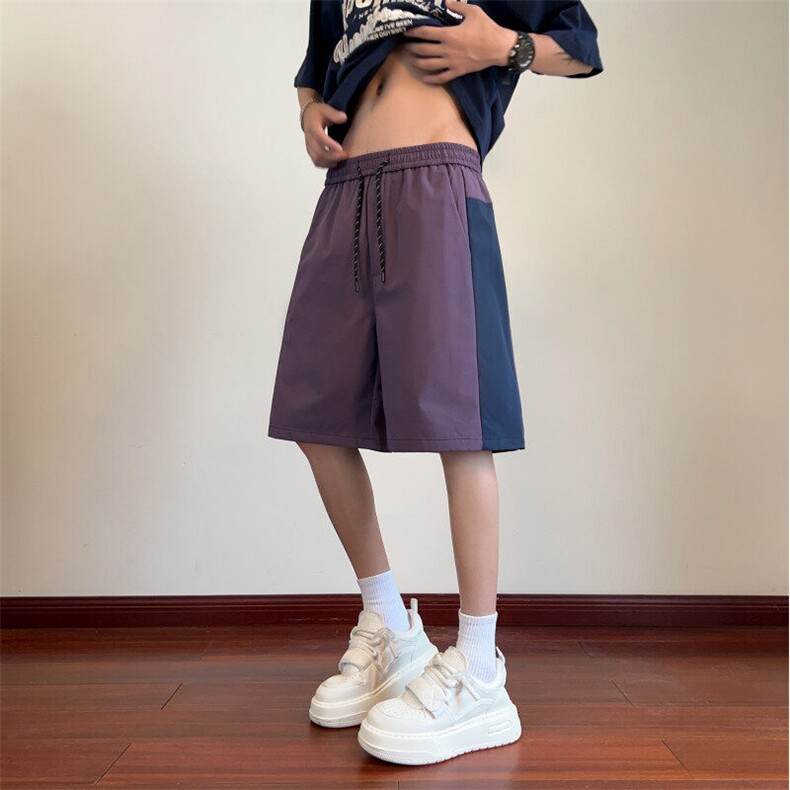 2025夏季新款户外速干拼接撞色宽松短裤B315-K25504-特p25控48,男装牛仔裤,电商B315
