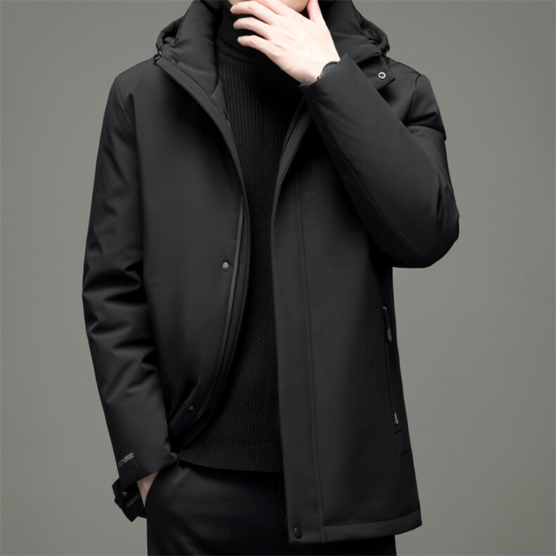 2023冬季新款中年男可脱卸帽羽绒服爸爸装保暖上衣YYYR3037-P305图片