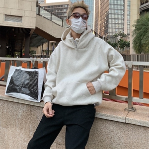抖音得物高品质 25秋冬美式高街宽松结构款假两件连帽卫衣外套W99图片