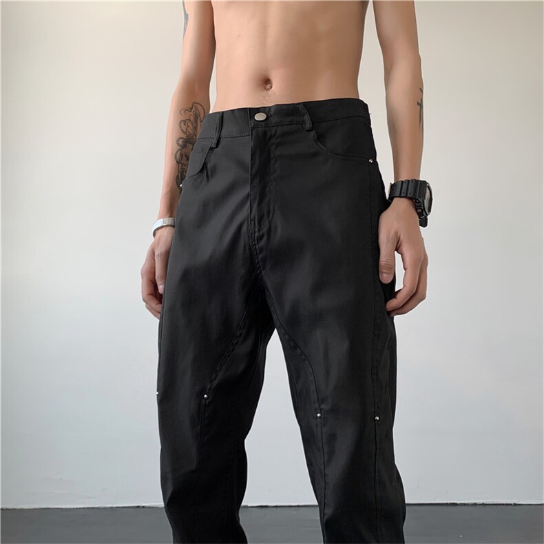 直筒裤子微喇叭夏季长裤休闲裤男1118-1-Q126-P58限价78，男装休闲裤，星座1118-1