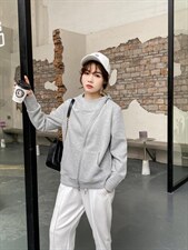 斜拉链卫衣外套，女装卫衣/绒衫，魅力布梵