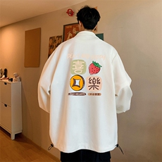 麂皮绒夹克男大码立领褂子外套JK85322-P68加绒款-P78，男装夹克，电商A040