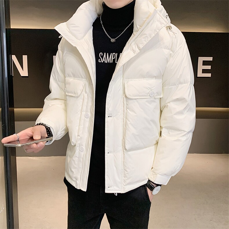 2025冬季店主风纯色高级感连帽外套短款休闲羽绒服男YR8035-P200,男装羽绒服,电商A413