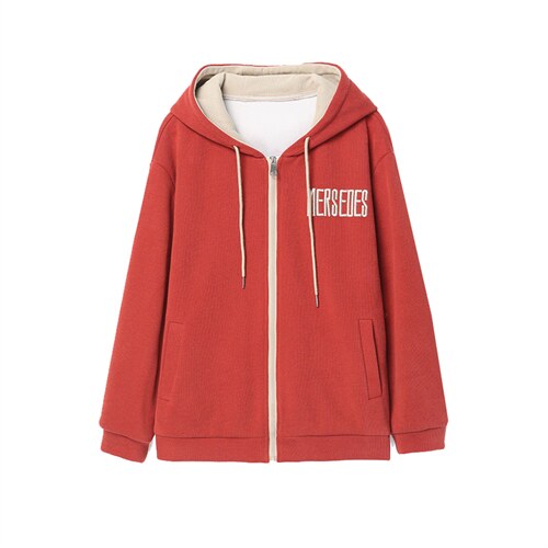 2022春秋季新款时尚刺绣字母连帽卫衣外套，女装卫衣/绒衫，依倍林