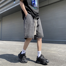 牛仔短裤男韩版潮流高街帅气2026夏季新款ins宽松五分裤RK386-P32，男装牛仔裤，星座412