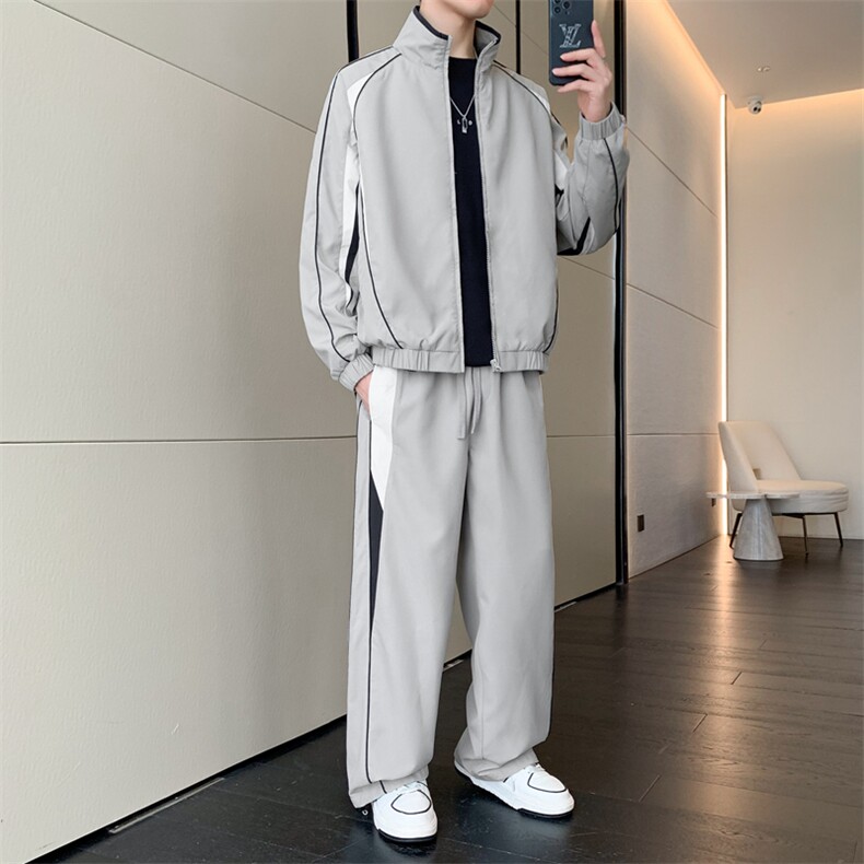 春秋季冲锋外套男款夹克男装中学生潮流拼接套装TZ0572-P118,男装休闲套装,星座308B-2