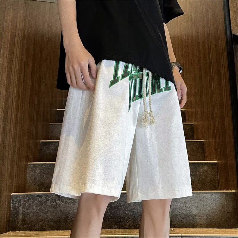 休闲短裤男夏季新款美式五分裤高街潮牌宽松运动沙滩裤D9044-P35,男装牛仔裤,星座1008-1