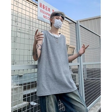 假两件背心男女韩版潮流灰色百搭宽松2024夏季ins帅T恤ST451-P26，男装背心/马甲，星座412-2