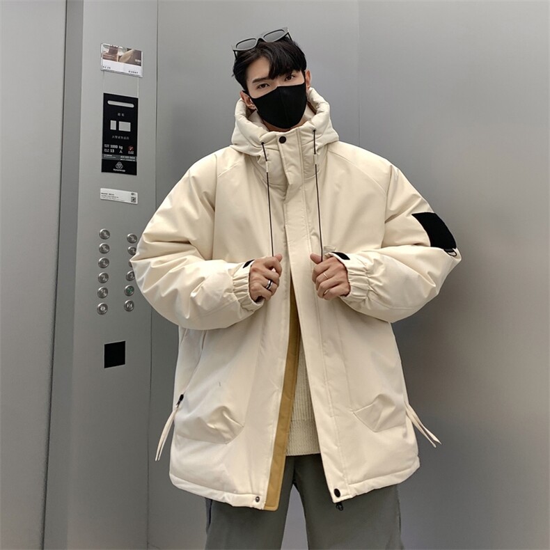 冬季男女登山服白鸭绒连帽纯色工装羽绒服外套A406Y93651P228,男装羽绒服,星座309（原A406）