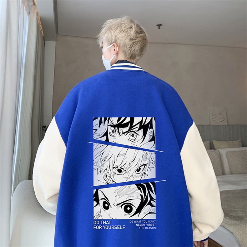 摇粒绒棒球服男大码开衫卫衣男夹克 BF86176-P65图片