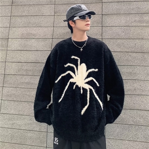 美式圆领毛衣男慵懒风休闲水貂绒针织衫 MY45 P63图片