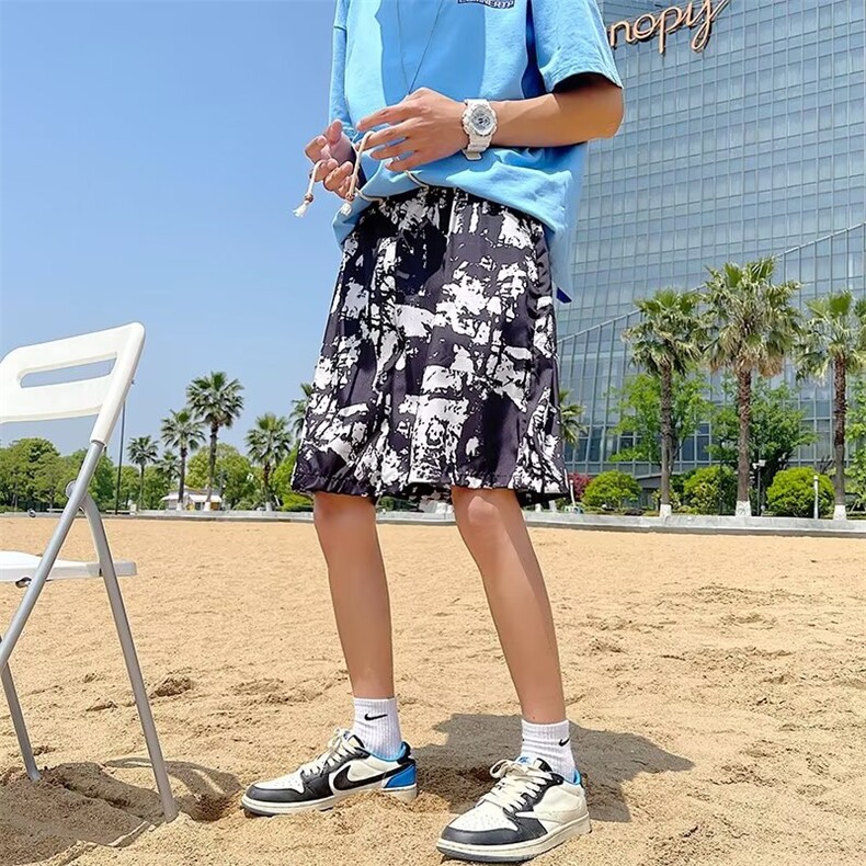 短裤男沙滩宽松休闲潮流外穿中裤百搭韩版五分裤DK104,男装牛仔裤,星座1116A-1（原606A）