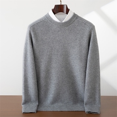 2025年秋季长袖青春流行双股马鞍肩圆领，男装羊绒套衫，蜜暖羊