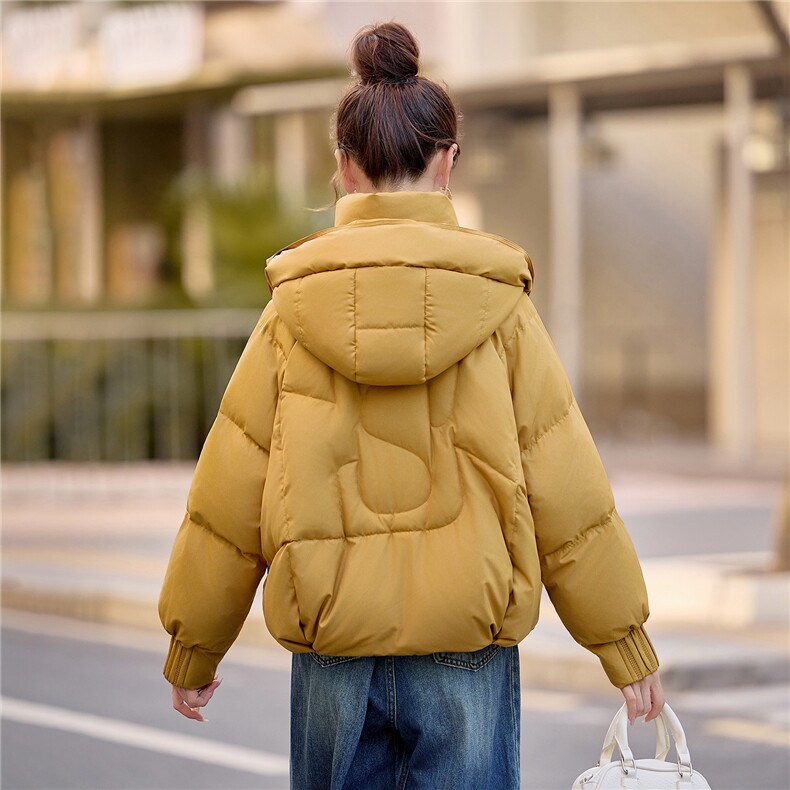 新标90绒2025冬季新款加厚保暖白鸭绒连帽羽绒服女,女装羽绒服,余墨