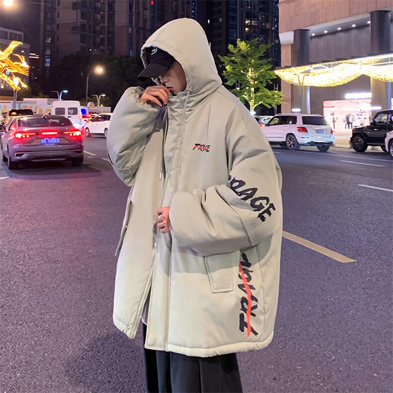 连帽棉衣男女拼接袖字母棉袄棉服冬装外套3360-P70控108,男装棉衣,星座207