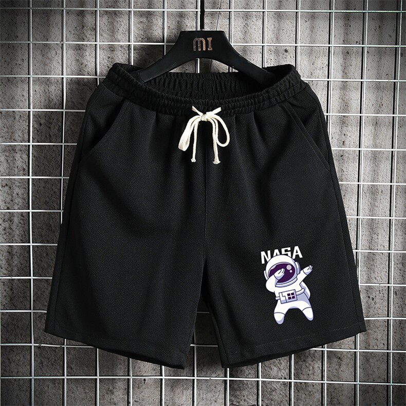MK37225-P15冰丝短裤男士大码宽松休闲五分裤男运动中裤网格,男装休闲裤,电商A040A