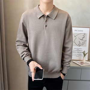店主风毛衣男纯色百搭2025秋款翻领外套上衣男B317/M301/P85图片