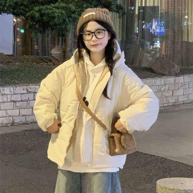 CC052-P85 连帽棉衣外套锁暖收拢袖口2025新款棉服短款工装连帽图片