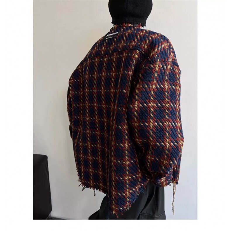 网络图现货美式复古小香风痞帅重磅编织毛边呢料外套JD1009-P75,男装夹克,星座715-7