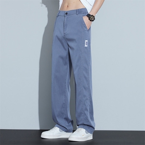 莱赛尔天丝牛仔裤男直筒阔腿垂感夏季透气冰丝超薄休闲裤3168-P45图片