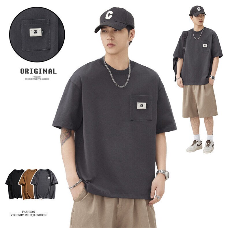 2025新款男全棉T恤旅行户外佳品口袋时尚款免烫，男装T恤，星座1407