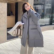 现货：冬装新款欧版宽松型毛呢撞色羽绒服2C135-5019P315K468，女装羽绒服，2C135