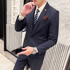 西服套装男西装男士商务休闲职业装修身新郎伴郎结婚三件套礼服潮，男装西服套装，星座505-2（原电商A260-1)