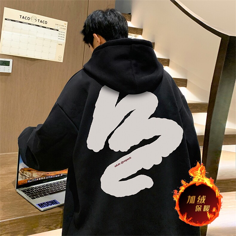 直播品质500克重磅秋冬美式加绒加厚卫衣外套H1362常规P35加绒P40,男装卫衣,电商A486