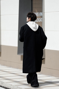 8XL-M厚毛呢大衣男中长款过膝呢子风衣男外套宽松FY1801P120控138图片