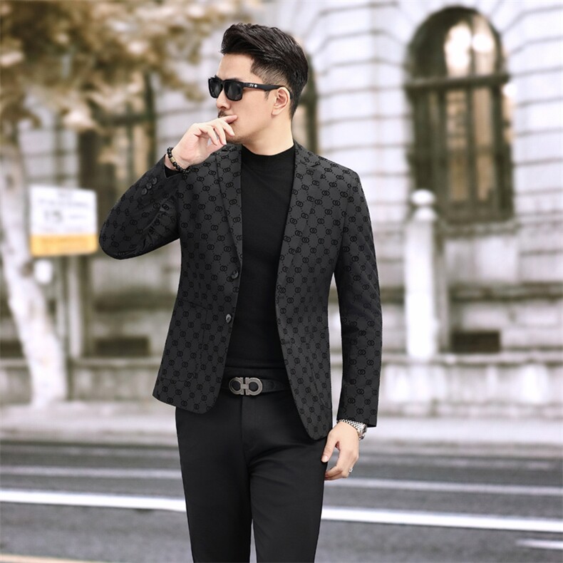 新款男装便西潮流秋冬西装男士植绒西服外套763P170，男装西服，电商D225