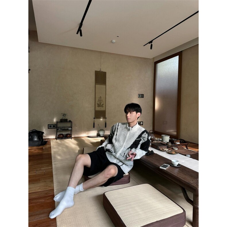 【有货】cleanfit撞色毛衣男秋冬高级痞帅开衫针织衫B06LL-特P68,男装针织衫/毛衣,星座1007（原301D）