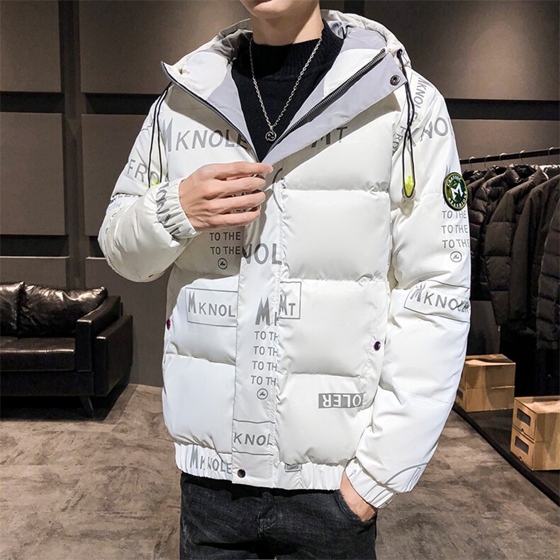 现货仓库桥园路连帽潮牌时尚韩版宽松鲨鱼皮羽绒服短款外套,男装羽绒服,星座301D-5(原星座1415）
