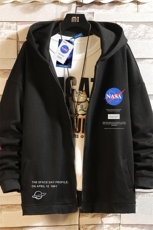 KS21243-P38NASA连帽开衫卫衣男运动外套大码班服砖墙，男装卫衣，电商A040A